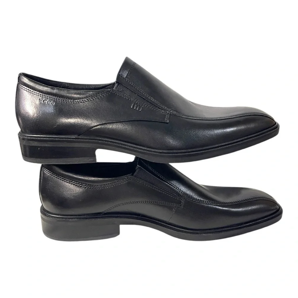 ECCO Illinois Black Leather Slip-On Loafers - Men’s EU 42, US 8-8.5 - New in Box